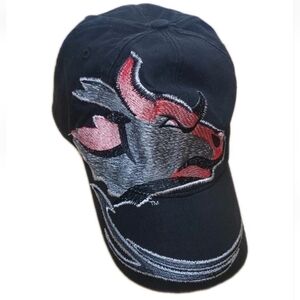 PBR Embroidered Bull Riding Hat Baseball Cap Adult O/S Black Adj Strap Back Nwot